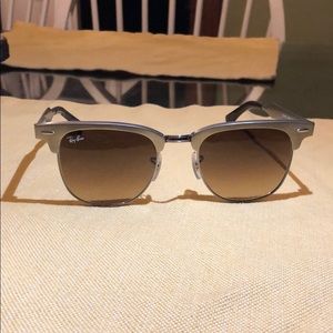Gold framed ray ban sunglasses with brown lenses